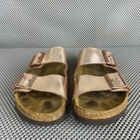 Birkenstock Arizona Sandals 37 L6 M4 Metallic Copper Buckle Made In Germany - Picture 6 of 15